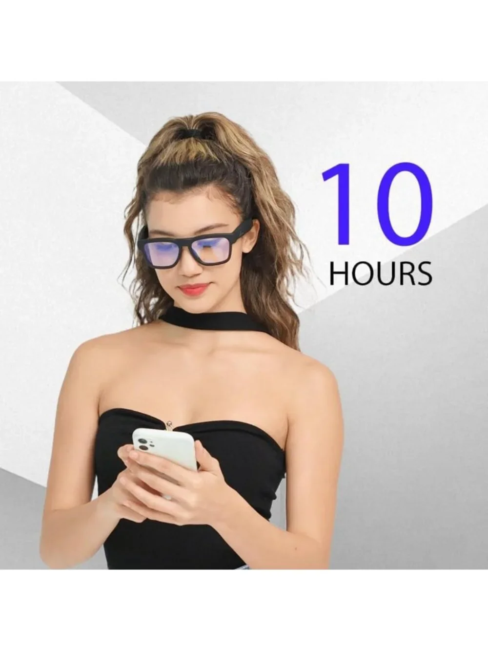 Lightweight Bluetooth Audio Sunglasses, Open Ear Sport Glasses, 10H Playtime